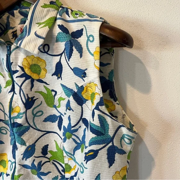 Vintage 1960s Holly Hill Floral Sleeveless Dress Jackie O Mad Men Era Pleats - Picture 3 of 14